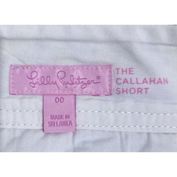 Lilly Pulitzer The Callahan Shorts Womens 00 Cotton Blue Violet Floral Pockets - Picture 5 of 8